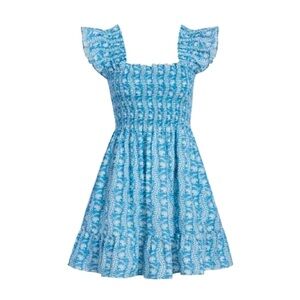 Hill House | Blue Floral Mini Nap Dress with Pockets EUC XL